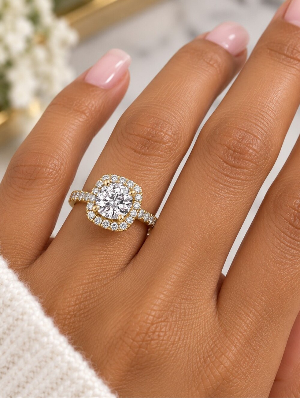 New Kays 14kt Yellow Gold Diamond Halo Ring Certified VS2 Brilliant Sz.7 .75 Ct.